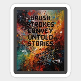 Brush strokes convey untold stories Sticker